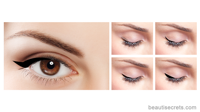 Winged eyeliner for big eyes