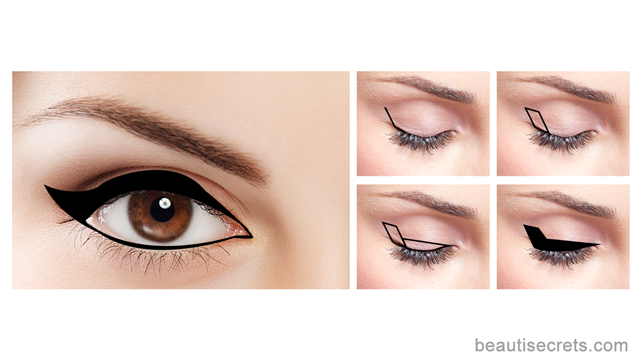 Winged eyeliner for deep set eyes