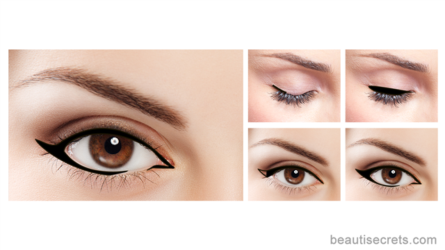 Winged eyeliner for wide set eyes