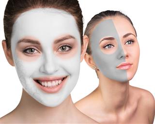 Woman With Clay Face Mask