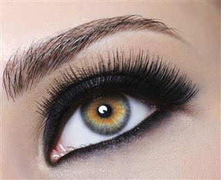 Eye With Black Long Eyelashes