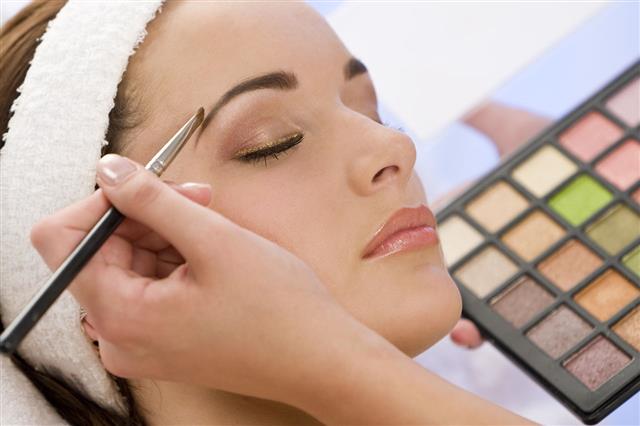 Woman Having Make Up Applied