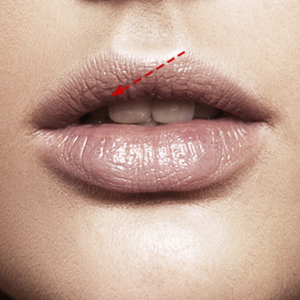 Apply lip liner right to left