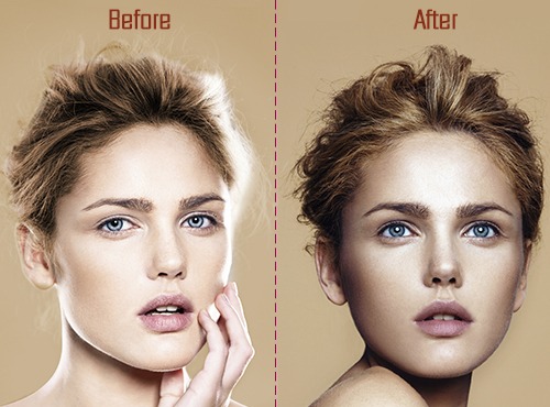 Before and After Contour and Highlight Makeup