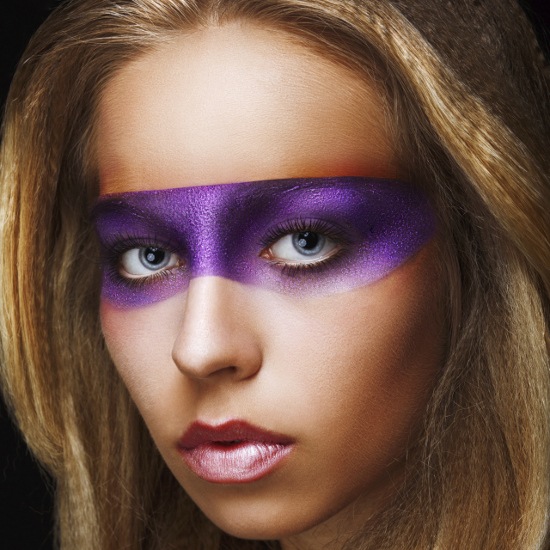 Avant-garde Eye Makeup with Purple Mask Eyeshadow