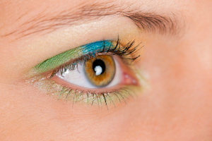 Green blue makeup amber eyes