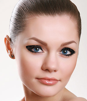 Woman with Bold and Thick Eyeliner