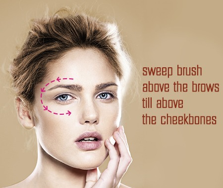 Highlight Above Eyebrows and Cheekbones