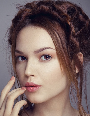 Hipster Woman with Pink Eyeshadow