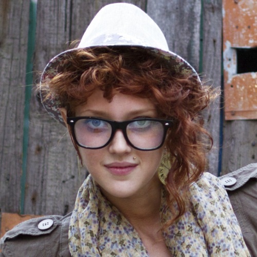 Hipster Woman with Nude Lipstick