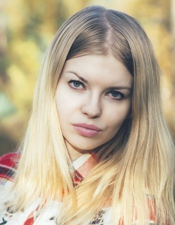 Hipster Woman with Pink Lips