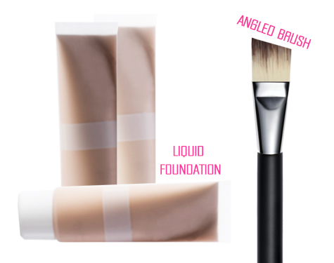Kabuki brush for applying liquid foundation