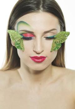 green eye design makeup