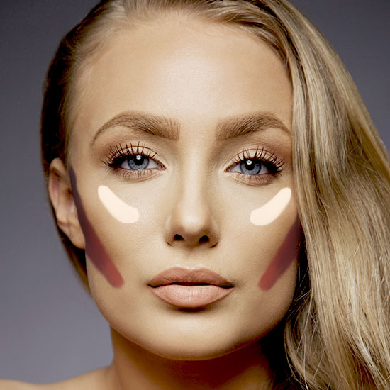 Step 2 location to apply bronzer and highlighter