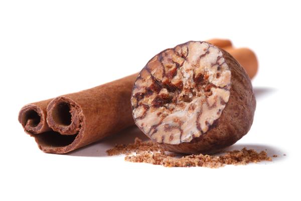 Nutmeg and cinnamon stick