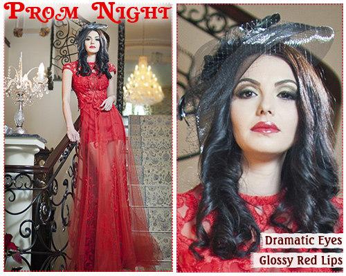 dramatic-makeup-on-red-party-dress