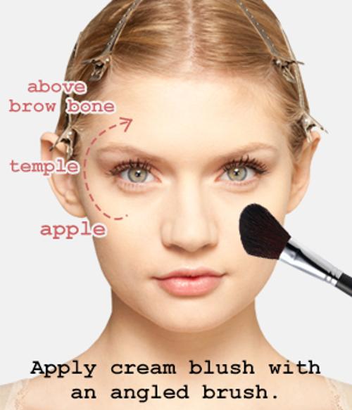 Blush with angled brush