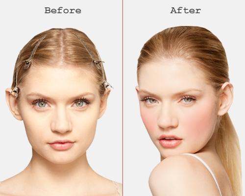 Before after blush