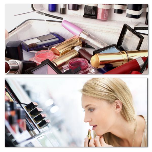 Beauty products and woman