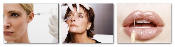 Woman receiving collagen injection