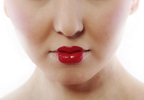 Rich red lipstick