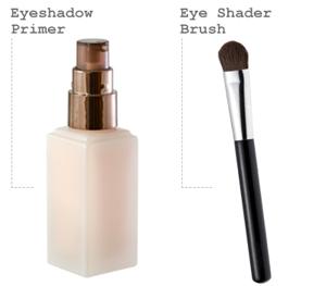 Eye shadow primer and brush